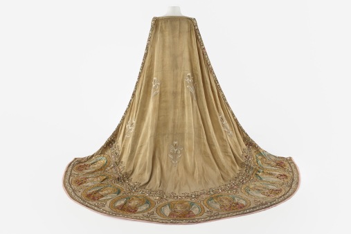 Cloak worn by Dame Nellie Melba as Elsa in Lohengrin, c. 1891. Designed by Jean-Phillipe Worth. Gift of Pamela, Lady Vestey, 1977. Arts Centre Melbourne, Performing Arts Collection. Photograph by Jeremy Dillon.
